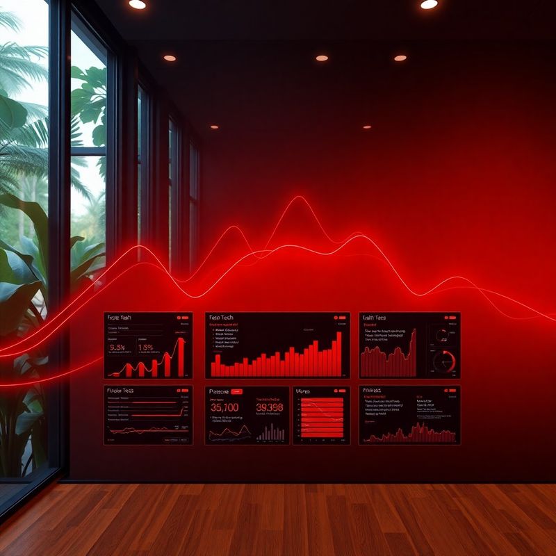 Abstract midnight-coral product interface visualisation